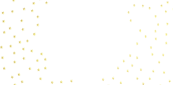 Kutlamalar için beyaz arka planda altın yıldız konfetisi