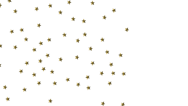 Kutlama tasarımı için beyaz arka planda altın yıldızlar