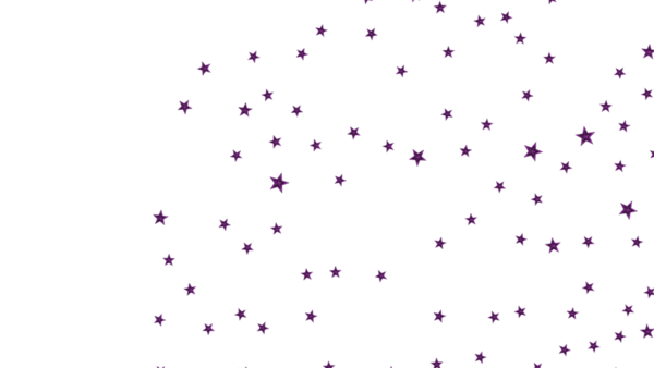 Beyaz üzerine soyut yıldız desenli Mor Yıldızlı Gece Gökyüzü