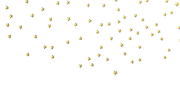 Kutlamalar için beyaz arkaplana parlayan altın yıldızlar