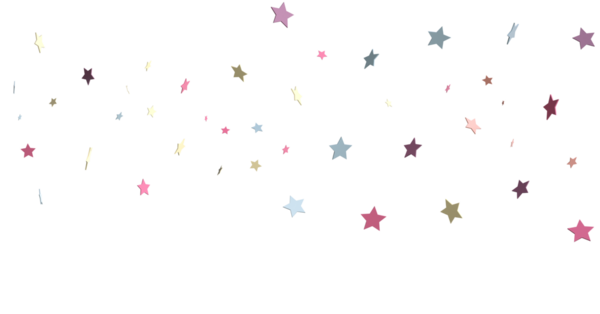 Beyaz Üzerine Renkli 3D Yıldız Konfeti: Kutlama Kavramı
