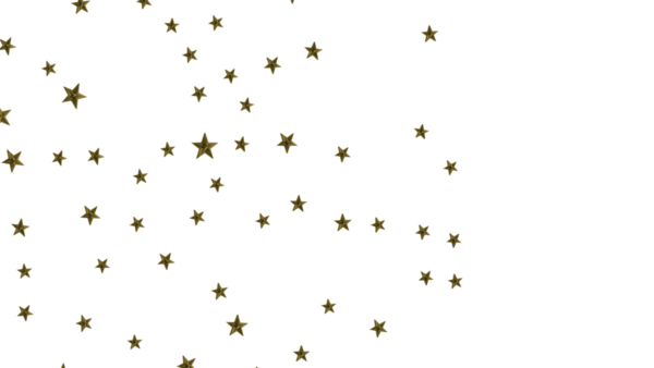 Beyaz arka planda altın yıldızlar parıldıyor, şenlikli kutlamalar tasarımı