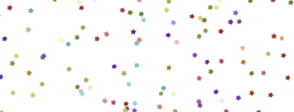 Kutlamalar için beyaz arka planda yüzen renkli yıldız konfetileri