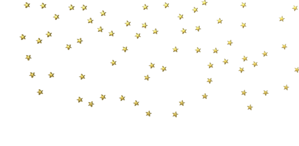 Beyaz arka plana düşen altın yıldızlar, büyüyü kutluyorlar..