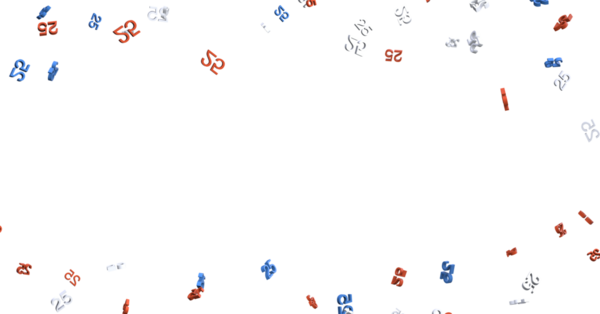 Soyut numara konfeti geçmişi. Yıldönümü veya Doğum Günü Kutlaması