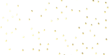 Kutlama için altın yıldızlı konfetiler beyaz arka plana saçıldı