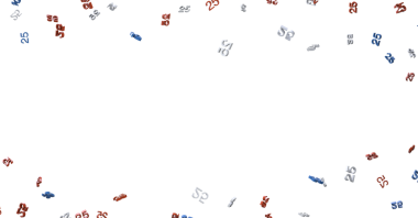 Farklı renklerde dağınık sayıların soyut çizimi