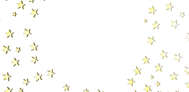 Beyaz arkaplan tasarım elementinde yüzen altın yıldızlar