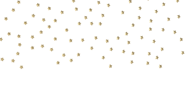 Beyaz Arkaplanda Altın Yıldız Konfeti: Kutlama Tasarımı
