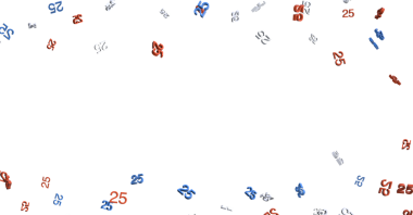 25 'lik Konfeti Yıldönümü Kutlamaları İçin Beyaz Arkaplanda Yüzüyor