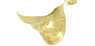 Hareketli Altın Kumaş: Beyaz Arkaplanda İzole Edildi