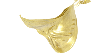 Beyaz Arkaplanda Akan Zarif Soyut Altın Kumaş