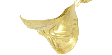 Akan soyut altın kumaş beyaz arkaplanda izole edildi