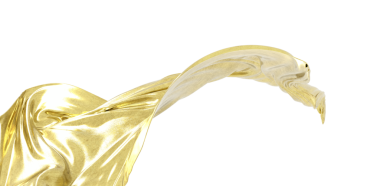 Beyaz Arkaplanda Şık Altın Kumaş Akışı: Lüks Doku