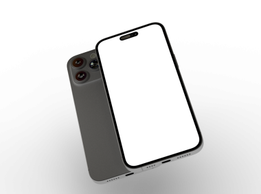 Uygulama tasarımı için boş ekranı olan akıllı telefon modeli ve beyaz arkaplanda UI görüntüsü