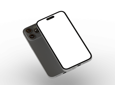 Modern akıllı telefon tasarımı. Boş ekran ve üç kameralı.