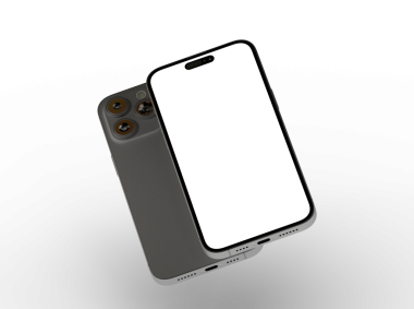 Beyaz arkaplanda boş ekran izole edilmiş modern akıllı telefon tasarımı