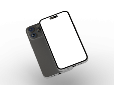 Beyaz arkaplanda boş ekran izole edilmiş modern akıllı telefon tasarımı