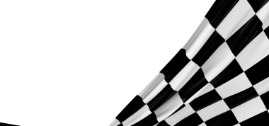 Beyaz Arkaplanda Spor ve Zafer İçin Damalı Yarış Bayrağı Dalgası