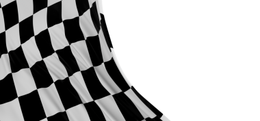 Beyaz Arkaplanda Damalı Bayrak Dalgalanması