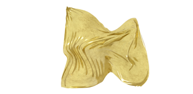 Soyut altın bez tasarımı beyaz arkaplanda izole edildi