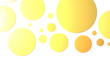 Beyaz arkaplan dizaynı üzerinde yüzen soyut sarı daireler