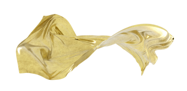 Lüks Tasarımlar İçin Beyaz Arkaplanda Zarif Altın Kumaş Akışı