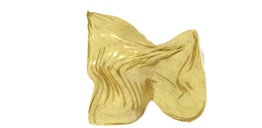 Altın Kumaş Havada Akıyor, Beyaz Arkaplanda İzole Edilmiş, Zarif Tasarım