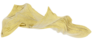 Beyaz zemin üzerinde akan zarif altın kumaş: Sanatsal dekorasyon