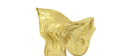 Beyaz arkaplan ve kumaş zarafeti üzerine soyut altın tekstil tasarımı