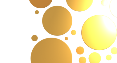 Beyaz arka planda soyut altın baloncuklar, modern tasarım