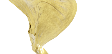 Soyut akan altın kumaş beyaz arkaplan zarafet kavramına izole edilmiş