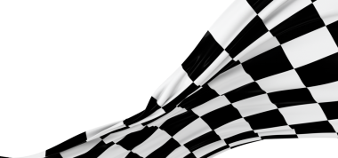 Beyaz üzerine kareli bayrak sallamak hız ve zaferi temsil eder..