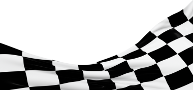 Dalga Denetleyici Bayrağı Yarış Kavramları için Beyaz Arkaplanda İzole Edildi