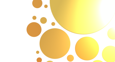 Beyaz zemin üzerinde soyut sarı daireler, modern geometrik sanat