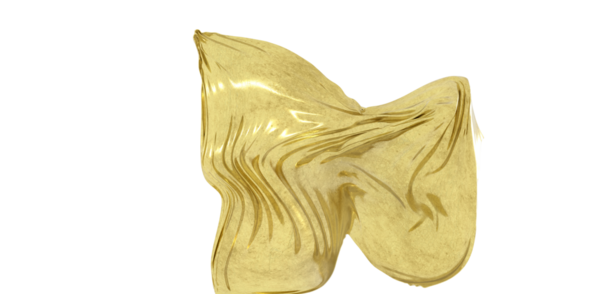 Zarif Altın Kumaş Dalgalanan Soyut Arkaplan Beyazda İzole Edildi