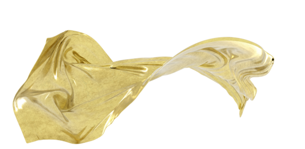 Beyaz Arkaplana Karşı Şık Altın Kumaş Akışı - Soyut Konsept