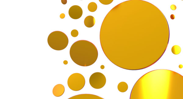 Tasarım ve yaratıcılık için beyaz zemin üzerinde soyut altın halkalar