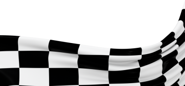 Waving Checkerboard Bayrağı: Beyaz Arkaplanda Bitiş Çizgisi Konsepti