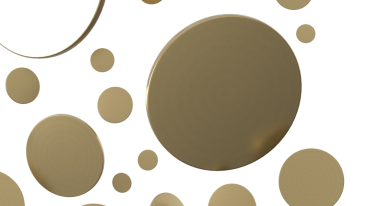 Temiz, sanatsal ve modern bir arkaplan karşısında altın halkalar soyut desen