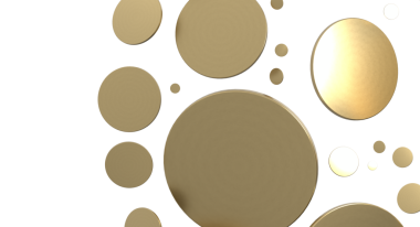 Altın Çemberler Soyut Arkaplan Minimalist Tasarım Beyazda İzole Edildi