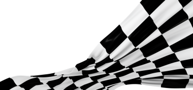 Beyaz arkaplanda kontrol bayrağı dalgalanması, ırk konsepti