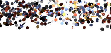 Beyaz arka plana renkli bir konfeti düşüyor, şenlikli eğlence.