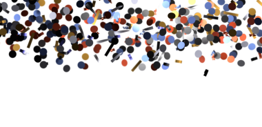 Parti, Etkinlik ve Eğlence İçin Beyaz Arkaplanda Renkli Konfeti Kutlaması