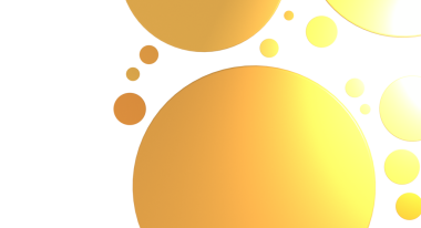 Beyaz zemin üzerinde soyut altın baloncuklar, minimalist tasarım.