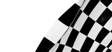 Beyaz Arkaplanda tecrit edilmiş Damalı Yarış Bayrağının Yakın Çekimi