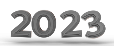 Soyut Katmanlı Gri Sayılarla Beyaz Arkaplanda Üç Boyutlu 2023 Typography