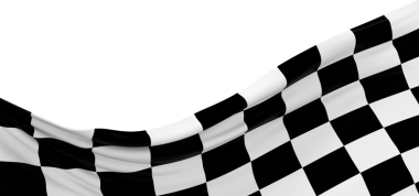 Damalı Yarış Bayrağı Rüzgarda Dalgalanıyor, Kazanmaya Hazır