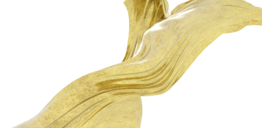 Beyaz Arkaplanda Akan Zarif Altın Kumaş Işık ve Doku ile