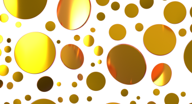 Beyaz Arkaplanda Soyut Altın Metalik Çemberler Deseni